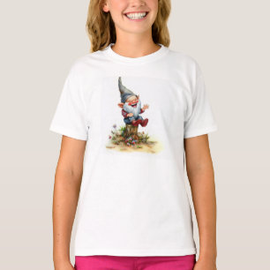 Camiseta Una pintura acuarela de un gnomo feliz