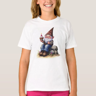 Camiseta Una pintura acuarela de un gnomo feliz
