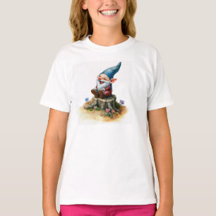 Camiseta Una pintura acuarela de un gnomo feliz