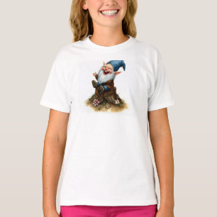 Camiseta Una pintura acuarela de un gnomo feliz