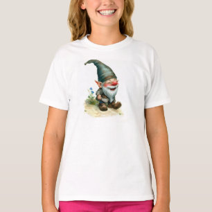 Camiseta Una pintura acuarela de un gnomo feliz