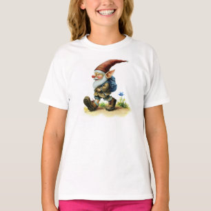 Camiseta Una pintura acuarela de un gnomo feliz