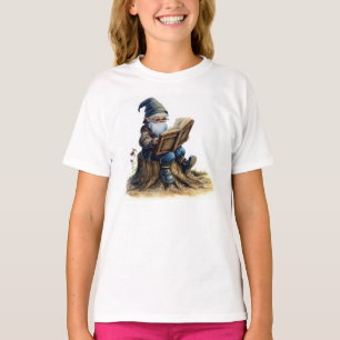 Camiseta Una pintura acuarela de una vieja lectura del gnom