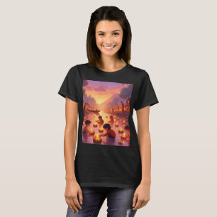Camiseta una pintura de niños jugando en el agua con