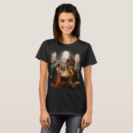 Camiseta una pintura de reyes magos y un bebé con una canas