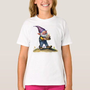 Camiseta Una pintura en acuarela de un gnomo feliz