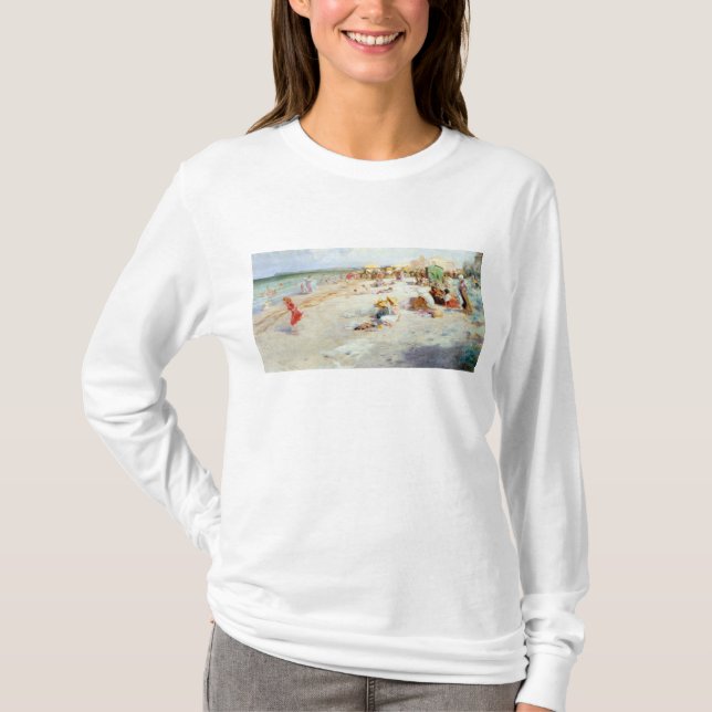 Camiseta Una playa ocupada en verano (Anverso)
