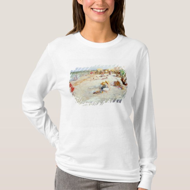 Camiseta Una playa ocupada en verano (Anverso)