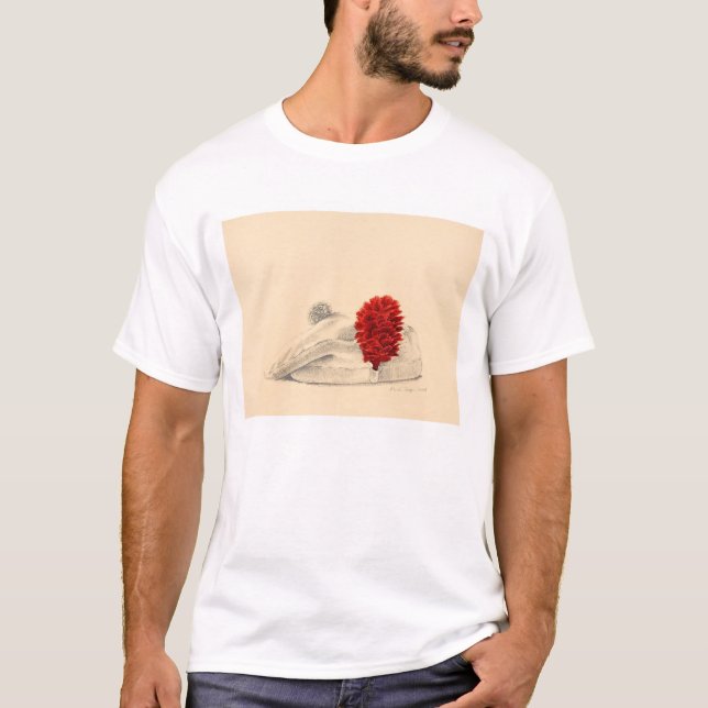 Camiseta Una pluma del cuello roja 2004 del reloj negro (Anverso)