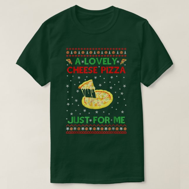 Camiseta Una preciosa pizza de queso sola Funny Kevin X-Mas (Diseño del anverso)