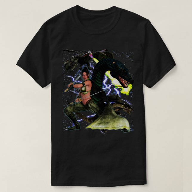 Camiseta Una princesa guerrera de dragón genuinamente enfer (Diseño del anverso)