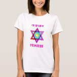 Camiseta Una princesa judía<br><div class="desc">Regalos judíos e ideas personalizadas del regalo por días de fiesta judíos incluyendo Jánuca, Passover, Bas y las ocasiones especiales de Mitzvah de la barra que ofrecen judaísmo tradicional y temas modernos. Regalos judíos del bebé de la princesa, presentes de cumpleaños y decoración casera con la estrella de David y...</div>