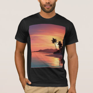 Camiseta Una puesta de sol en la playa
