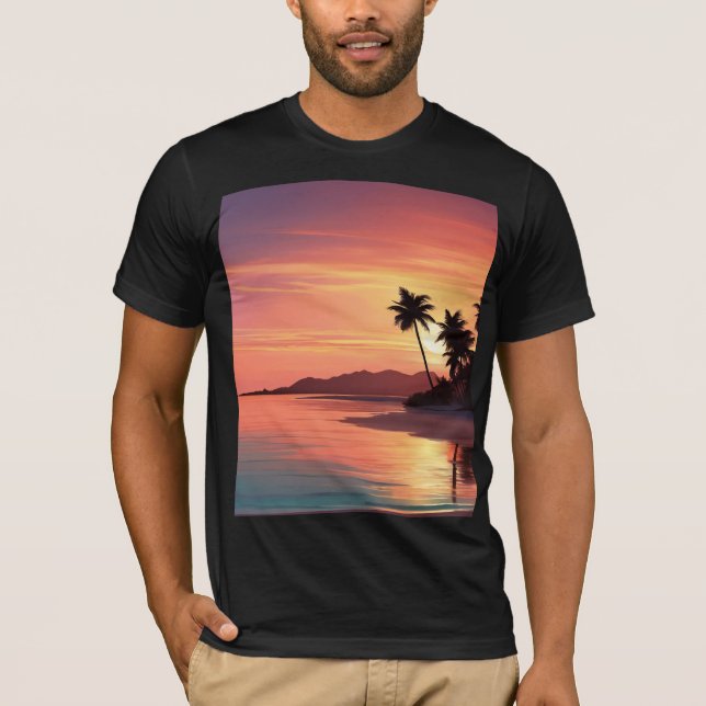 Camiseta Una puesta de sol en la playa (Anverso)