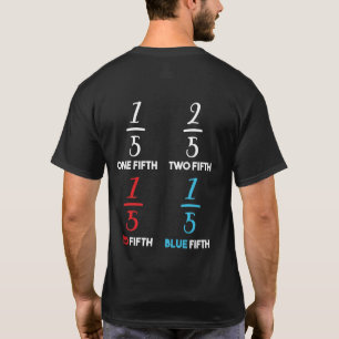 Camiseta Una Quinta Dos Quinta Matemática Roja Quinta Azul