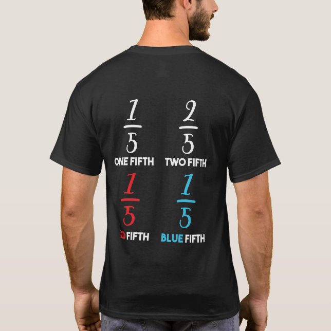 Camiseta Una Quinta Dos Quinta Matemática Roja Quinta Azul (Reverso)