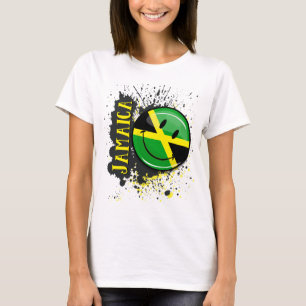 Camiseta Una ráfaga de bandera sonriente de Jamaica