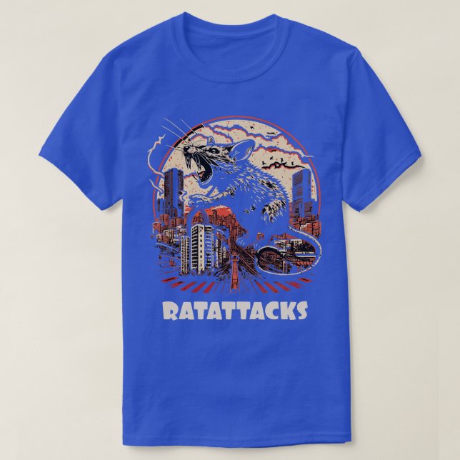 Camiseta una rata gigante ataca la ciudad 1 (Diseño del anverso)