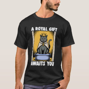 Camiseta Una Real te Espera Bandeja de Arena Gato Negro Ama