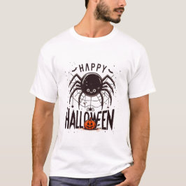 Camiseta Una red de diversión: Feliz Halloween y Spider