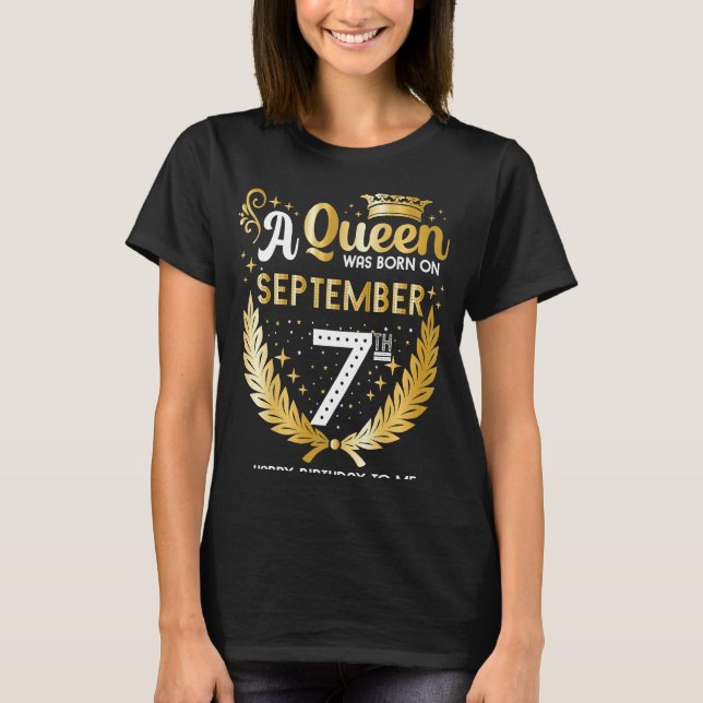 Camiseta Una reina nació el 7 de setiembre Cute Girly Septe (Anverso)