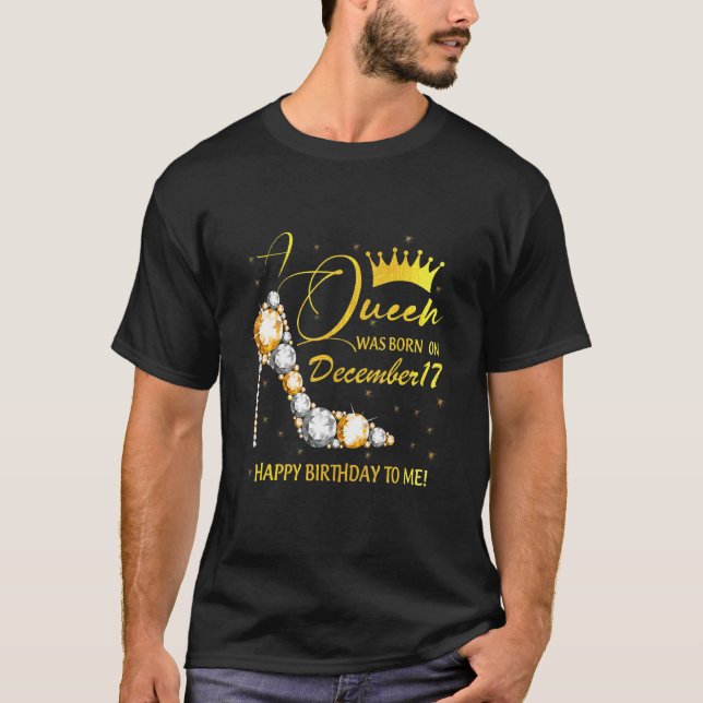 Camiseta Una Reina Nació En Diciembre Feliz Cumpleaños Para (Anverso)