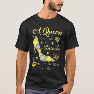 Camiseta Una Reina Nació En Diciembre Purpurinas Zapatos De