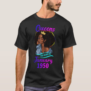 Camiseta Una Reina nació en enero de 1950 Feliz 73 cumpleañ