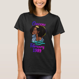 Camiseta Una reina nació en febrero de 1989 Feliz 34º nacim