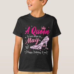 Camiseta Una reina nació en mayo divertido feliz cumpleaños