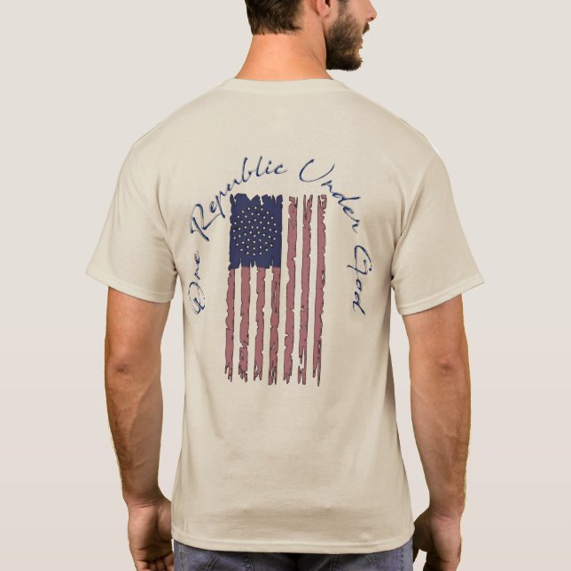 Camiseta Una república bajo Dios, audaz bandera con sabor (Reverso)