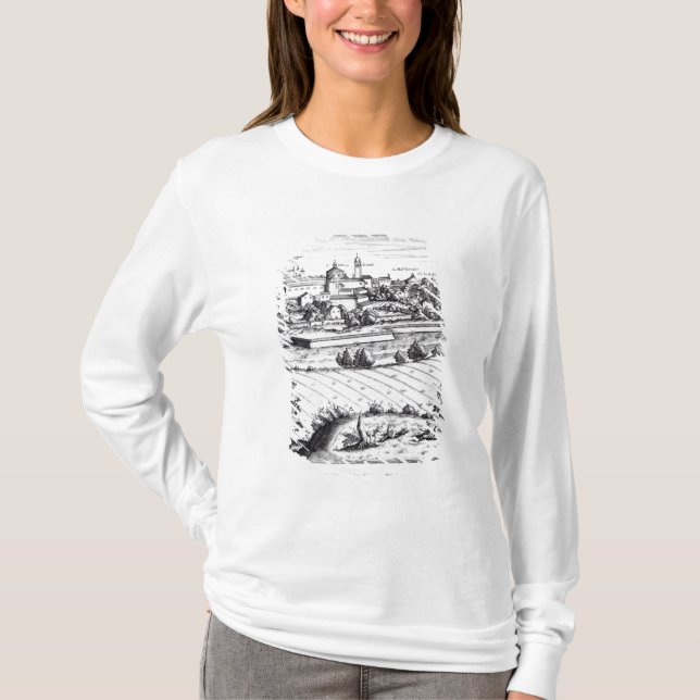 Camiseta Una sección de un mapa de Milano, 1640 (Anverso)