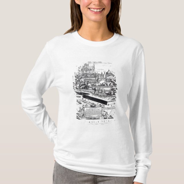 Camiseta Una sección de un mapa de Milano, 1640 (Anverso)