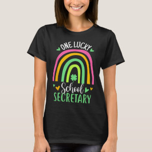 Camiseta Una secretaria escolar afortunada Lluvia de Shamro
