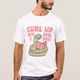 Camiseta Una Serpiente Cuidada Se Curva Con Un Buen Libro