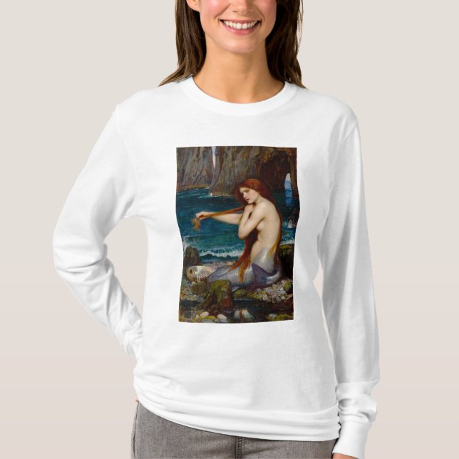 Camiseta Una sirena, c. 1900 de John Waterhouse (Anverso)