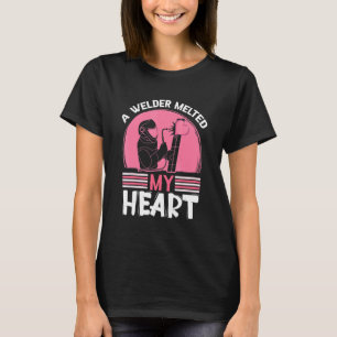 Camiseta Una soldadora derritió mi corazón al soldado de co