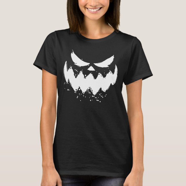 Camiseta Una sonrisa Spooked Face Halloween Sweatshirt (Anverso)