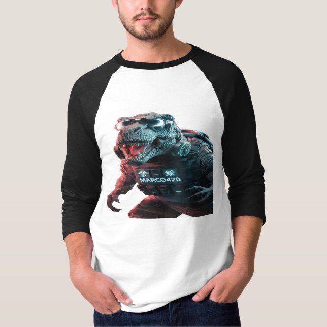 Camiseta Una sorprendente fotografía de un amenazante T-Rex (Anverso)