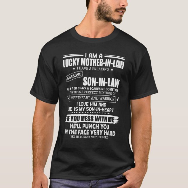 Camiseta Una suegra afortunada que tengo un hijo increíblem (Anverso)
