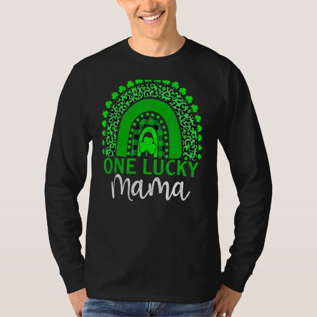 Camiseta Una suertuda mamá leopardo arcoiris vida de mamá S (Anverso)