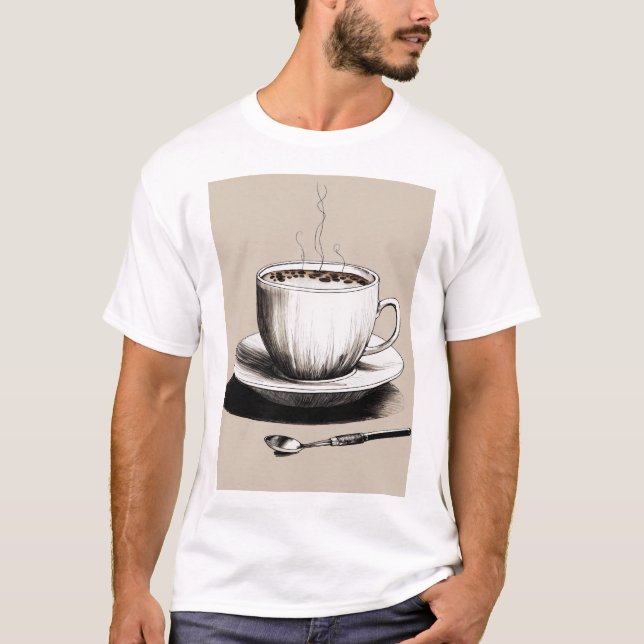 Camiseta Una taza de café (Anverso)