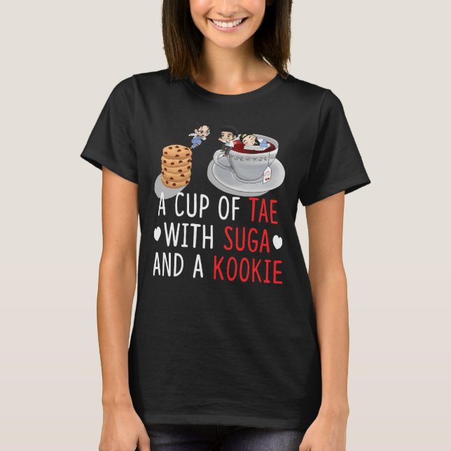 Camiseta una taza de té con suga y un kookie (Anverso)