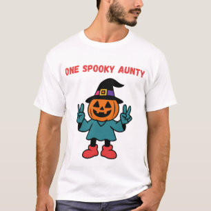 Camiseta Una Tía Espeluznante Calabaza de Halloween Bruja P