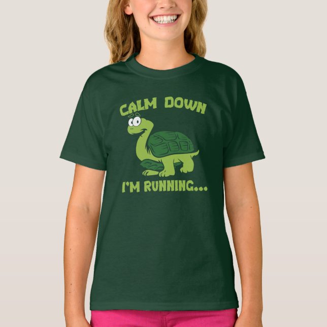 Camiseta Una tortuga corta corre graciosa broma (Anverso)