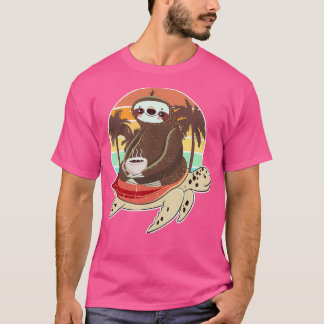 Camiseta Una tortuga divertida que monta en eslora se bebe 