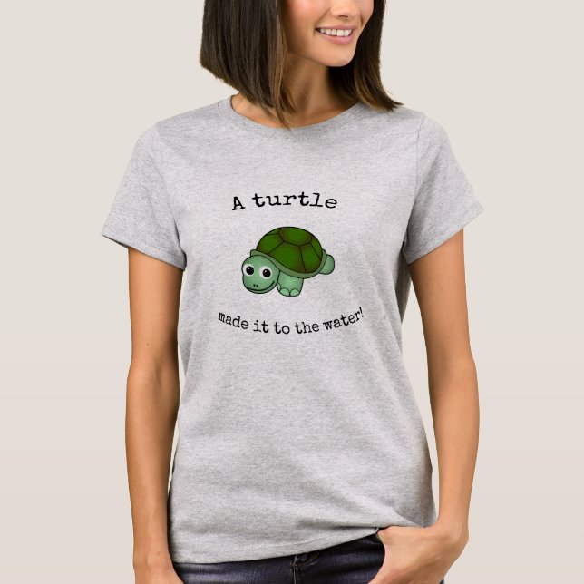 Camiseta ¡Una tortuga lo hizo! -gris (Anverso)