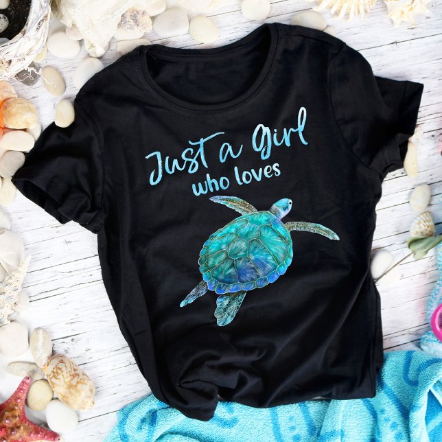Camiseta Una tortuga marina tan solo un Chica que ama (Subido por el creador)
