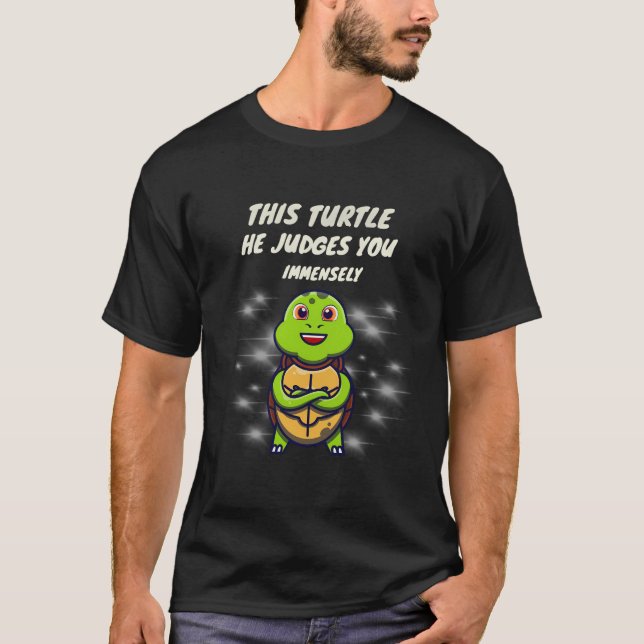 Camiseta Una tortuga verde suave te juzga inmensamente grac (Anverso)