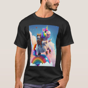 Camiseta Una Unicornio Con Un Cuto De Otter De Naranja De A